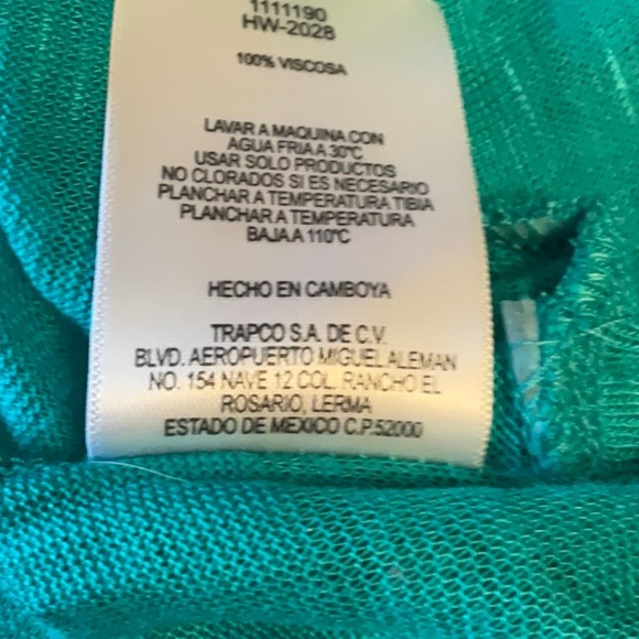 Shasa Teal Striped Women's Blouse - Picture 7 of 7